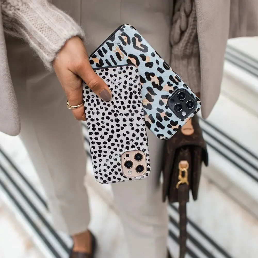 NIB BURGA Almond Latte Tough Case for iPhone 15 Pro Dalmatian Spot